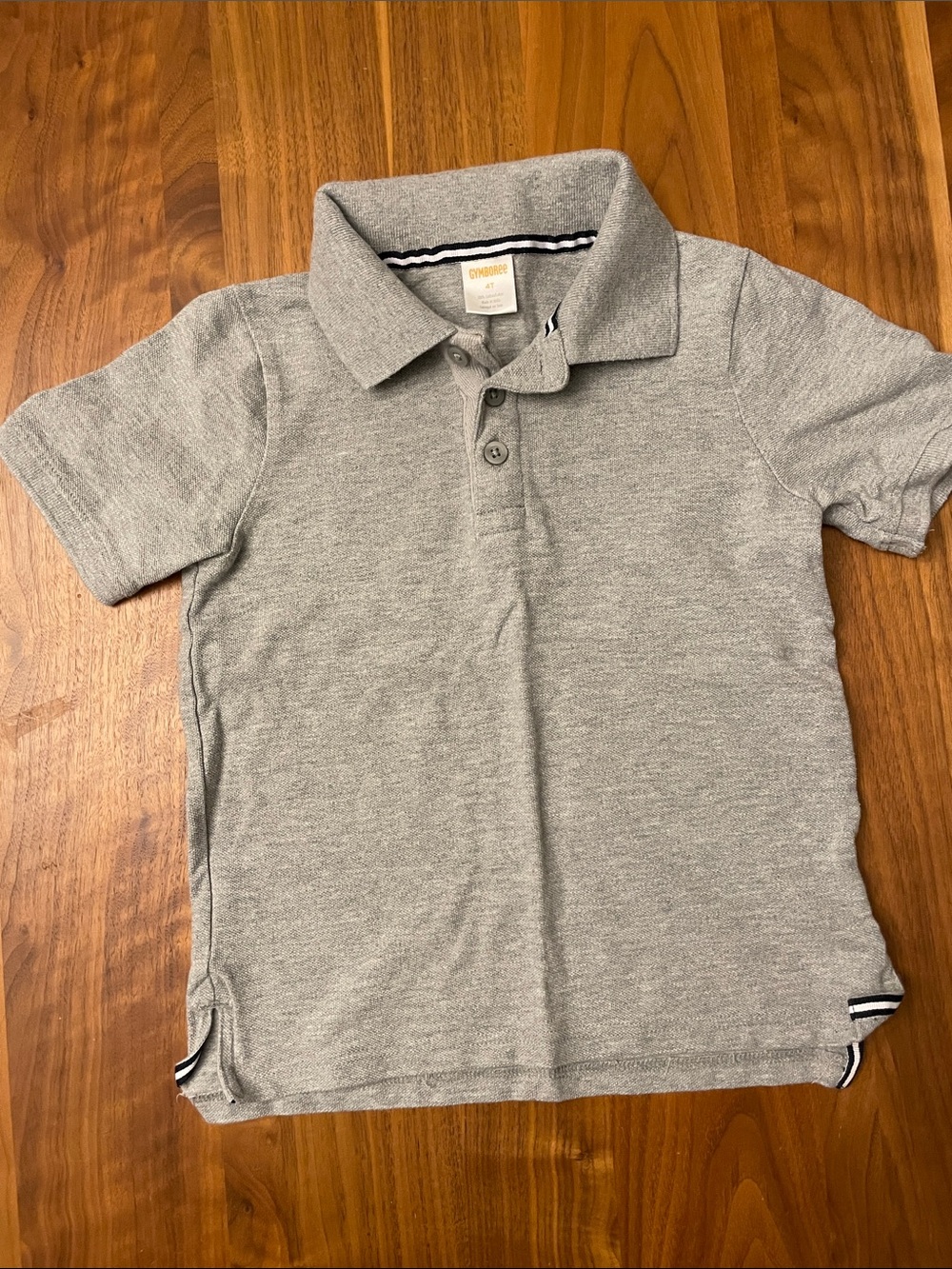 Kids Heather Gray Polo Shirt with Subtle Trim